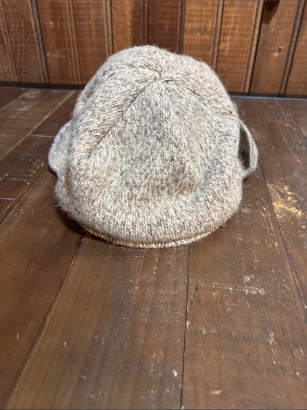 Vintage LL Bean Knit Earflap Hat - Beige